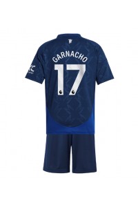 Fotbalové Dres Manchester United Alejandro Garnacho #17 Dětské Venkovní Oblečení 2024-25 Krátký Rukáv (+ trenýrky)